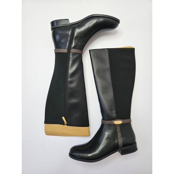 MICHAEL Michael Kors Women's Finley Tall Riding Boots Black/Brown Size 11WS NWT - Picture 1 of 13